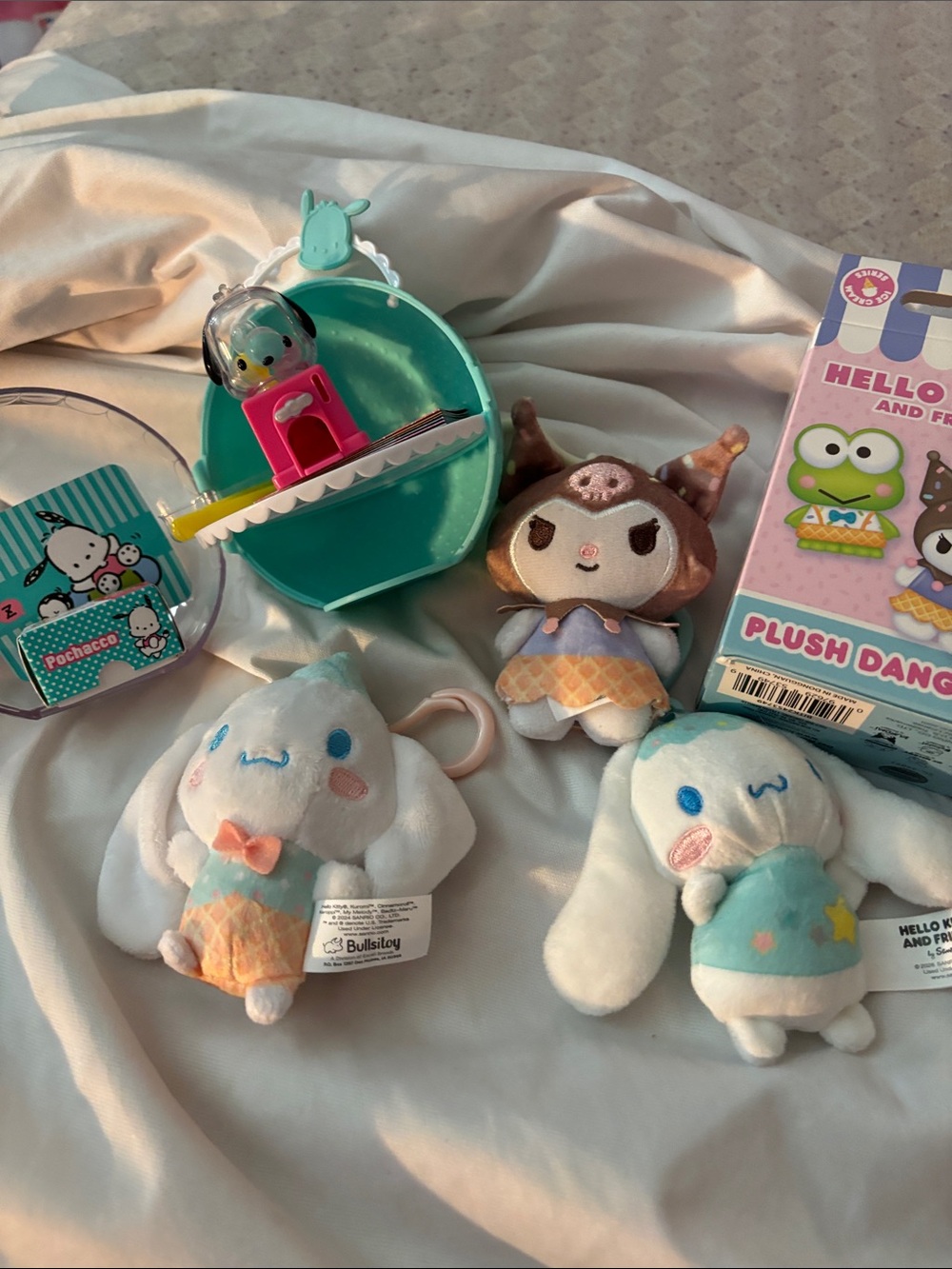 Sanrio Cinnamoroll & Friends Plush Danglers Set - White, Aqua, Brown